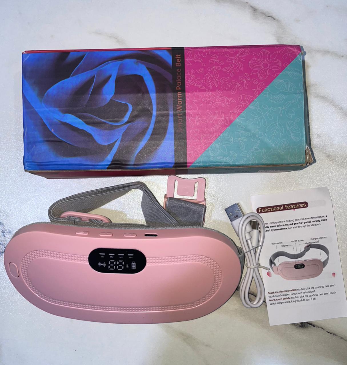 Heating Pad Women Period Pain Cramp Relief Belt Portable Menstrual Heating Pad With 3 Heat Levels And 4 Modes Electric Belt Massage (Random Color)