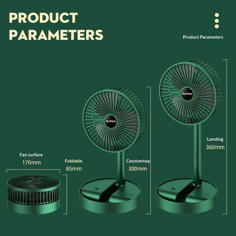 Desktop Folding Small Compact Silent USB Rechargeable Portable Fan