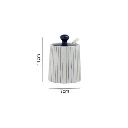Ceramic Seasoning Pot Set Kitchen MSG Salt Shaker