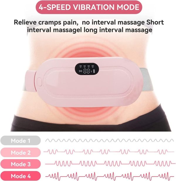 Heating Pad Women Period Pain Cramp Relief Belt Portable Menstrual Heating Pad With 3 Heat Levels And 4 Modes Electric Belt Massage (Random Color)